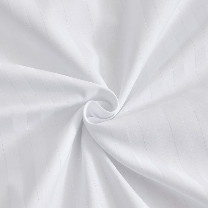 Dolphy Linen 50/50 Polycotton 10mm Satin Stripe White Commercial Doona Cover (Quilt Cover)