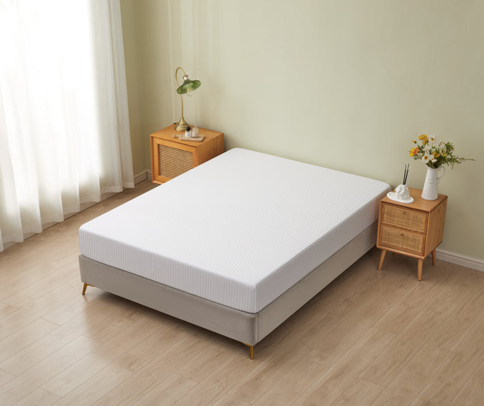Dolphy Linen 50/50 Polycotton 10mm Satin Stripe White Commercial Fitted Sheet