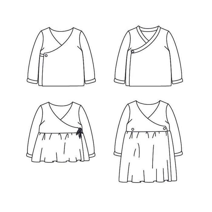 Dublin Cardigan or Dress Sewing Pattern - Baby 1M/4Y - Ikatee - Simplifi Fabric