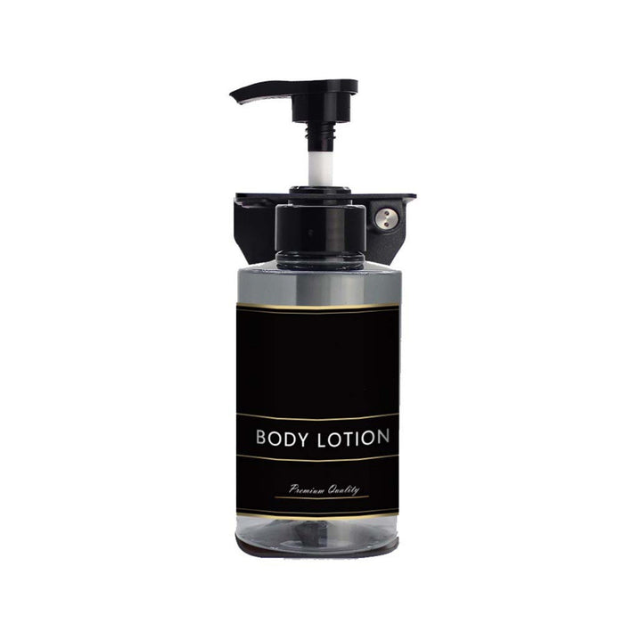 EcoFlow refillable soap and shampoo dispenser, single transparent 300ml bottle with stainless steel bracket