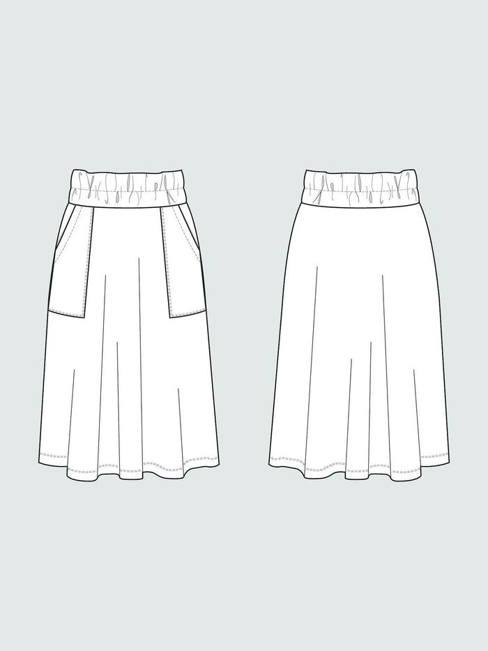 Elastic Waist Maxi Skirt Pattern - The Assembly Line - Simplifi Fabric
