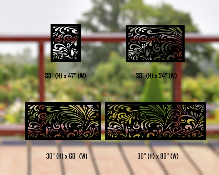 80"x30" - Elegant Scroll Design Fence/Gate Panel Insert - Madison Iron and Wood