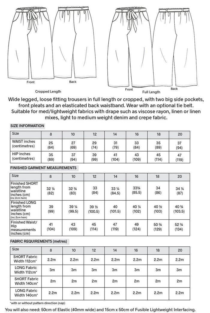 Elsie Trousers Pattern - SewGirl UK - Simplifi Fabric