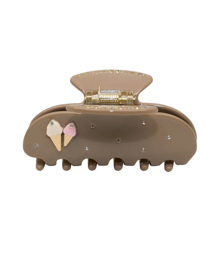 Emi Jay Sweetheart Clip in Two Scoops Accessories Emi Jay Brown