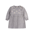 Emma Bow Balloon Sleeve Sweater Knit Baby Dress (Organic Cotton)