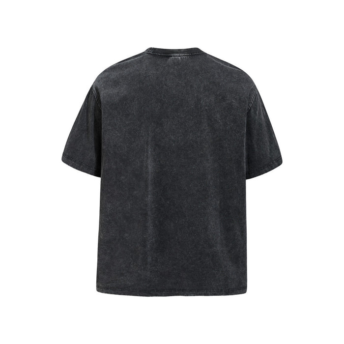 Black acid wash oversized T-shirt shown from the back