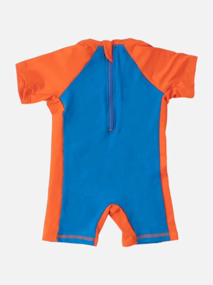 Entero Lycra Quiksilver Spring Niño Azul Naranja