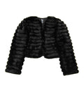 FBZ Girls Fancy Faux Fur Jacket Girls Special Tops FBZ Flowers By Zoe Black Y/6