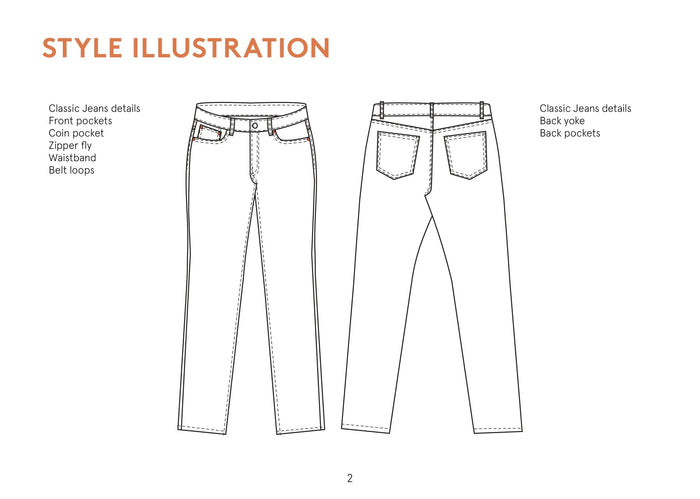 Five Pocket Jeans Womens Paper Pattern - Wardrobe by Me - Simplifi Fabric