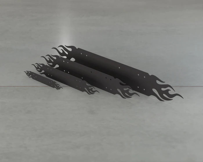 Flaming Straight Brackets - Various Sizes - Madison Iron and Wood