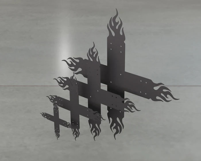 Flaming X Brackets - Various Sizes - Madison Iron and Wood