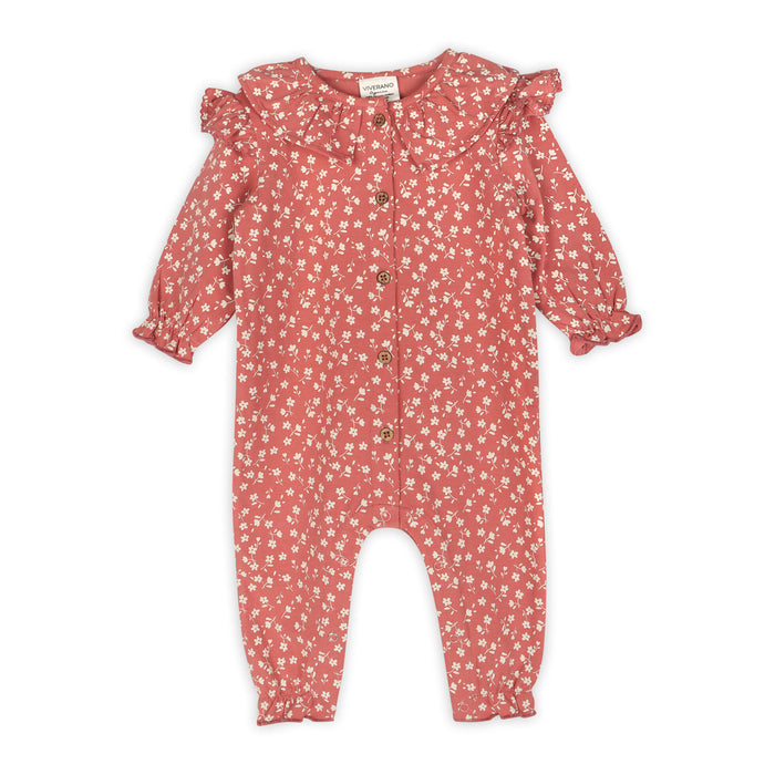 Floral Smocked Baby Jumpsuit (Organic Cotton)