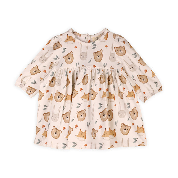 Forest Animals Fox Bear Baby Dress & Legging Set (Organic Jersey)