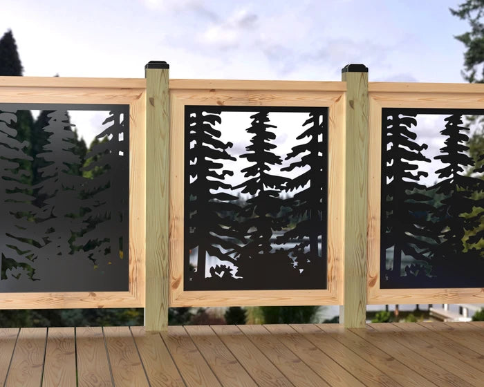 24"x30" - Forest Landscape Fence/Gate Panel Insert - Variation 3 - Madison Iron and Wood