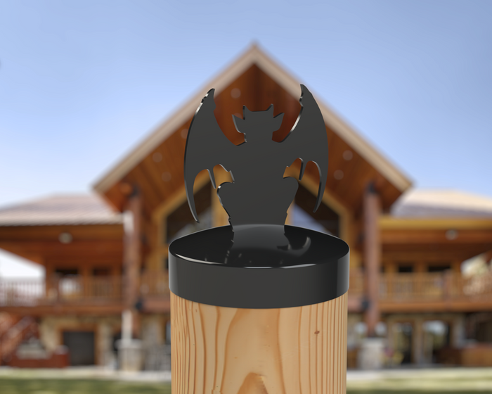 Gargoyle, Round Post Cap (4x4 Round Post Size) - Madison Iron and Wood