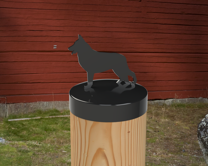 German Shepherd, Round Post Cap (4x4 Round Post Size) - Madison Iron and Wood