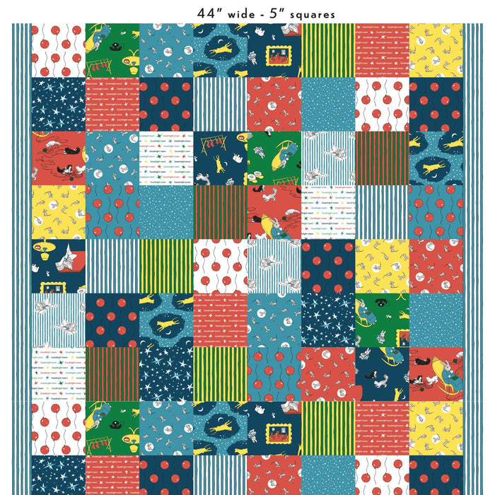 GNM 5x5 Cheater - Goodnight Moon - Margaret Wise Brown - Cloud 9 Fabrics - Poplin (per yard) - Simplifi Fabric