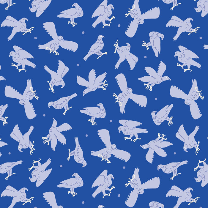 Golden Divine Eagles - Blue - The Iliad - Aidi Riera - Cloud 9 Fabrics - Poplin - Simplifi Fabric