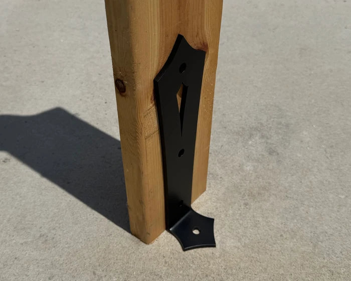 Gothic Post Base Bracket - Madison Iron and Wood
