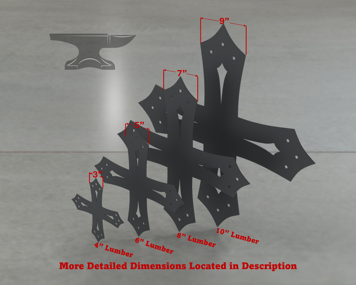 Gothic Style X Brackets - Various Sizes - Madison Iron and Wood