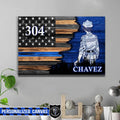 Canvas Prints 24" x 16" - BEST SELLER Personalized Canvas - Half Flag - Female Sheriff Suit