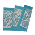 Hand Block Printed Table Runner -Waterlily Aqua