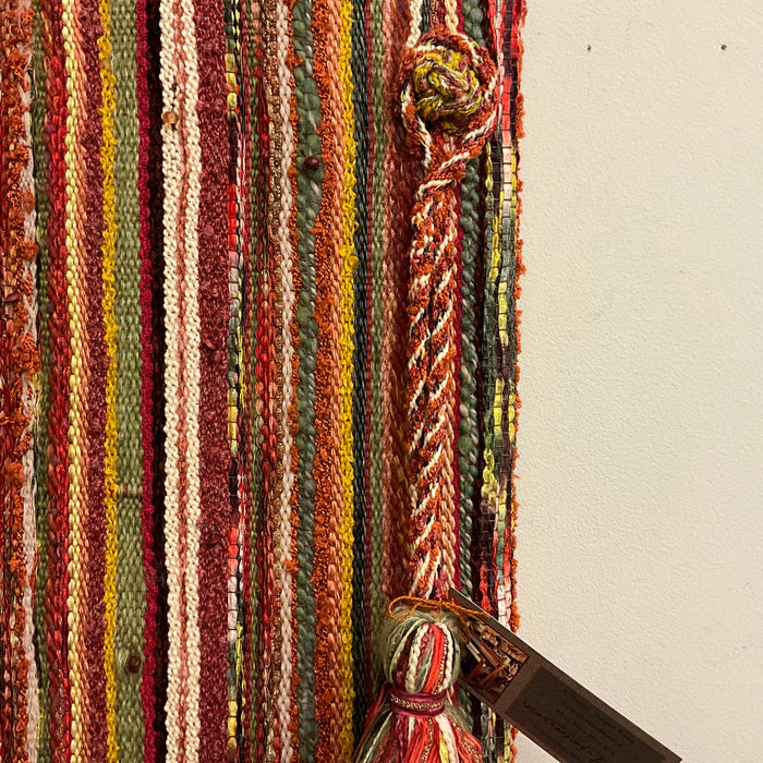 Handwoven Wall Hanging - Fall Along the River Bridge