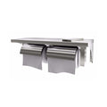Heavy duty stainless steel twin toilet roll holder with shelf, satin finish