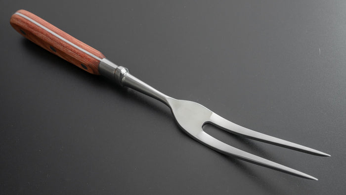 Hitohira Curved Carving Fork Red Pakka Handle - HITOHIRA