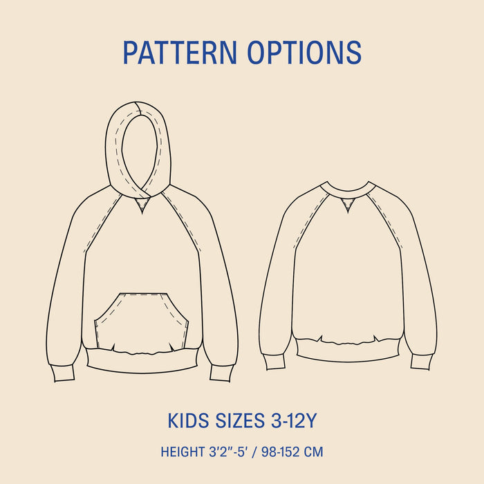 Hoodie Sweater Kids' Paper Pattern - Wardrobe by Me - Simplifi Fabric