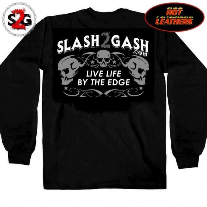 slash2gash S2G Hot Leathers Camo Skull 2nd Amendment Long Sleeve Shirt w/ crossed guns