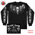 slash2gash S2G Hot Leathers Five Skulls Long Sleeve Men's Biker Shirt Double Sided TShirt Custom