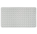 White rubber bath mat with suction cups, slip-resistant surface