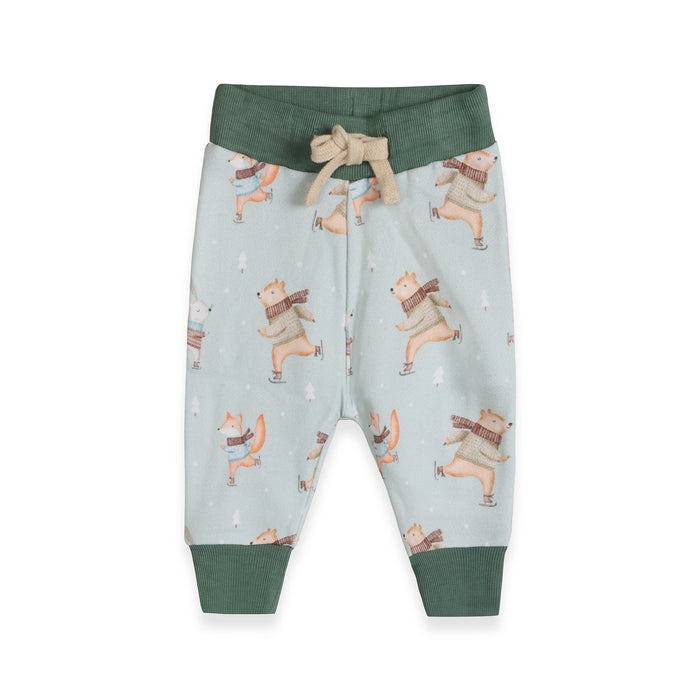 Ice Skaters Bear Baby Sweatshirt & Pants Set (Organic Cotton Fleece)
