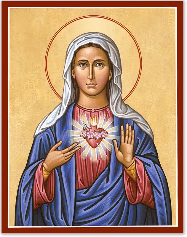 Immaculate Heart of Mary Icon wall plaque, 4.5" x 6"