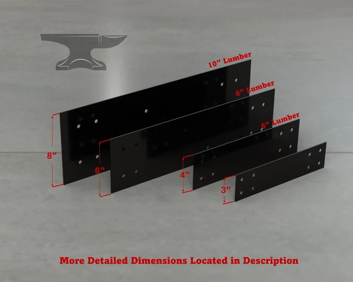 Industrial Style Straight Brackets - Various Sizes - Madison Iron and Wood
