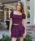 Katie J NYC Girls Marlee Top Eggplant Distressed/seasonal girls Katie J NYC Eggplant Y/S (7/8)