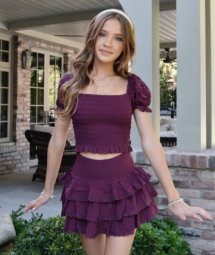 Katie J NYC Girls Marlee Top Eggplant Distressed/seasonal girls Katie J NYC