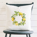 Lemon Wreath - Summer Square Canvas Pillow