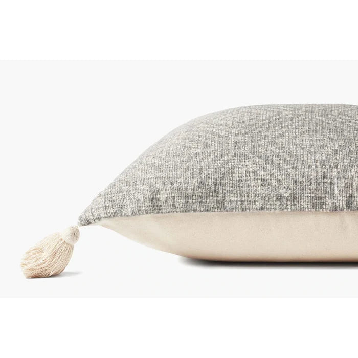 Lt Grey Tassel Cotton Pillow - Rugs by Roo