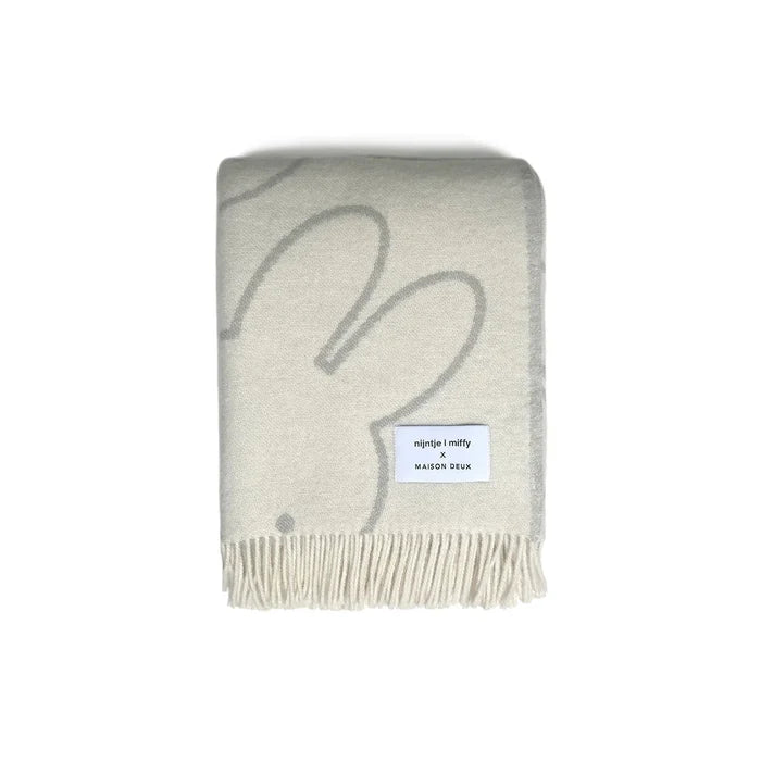 Maison Deux Miffy White Grey Blanket - Rugs by Roo