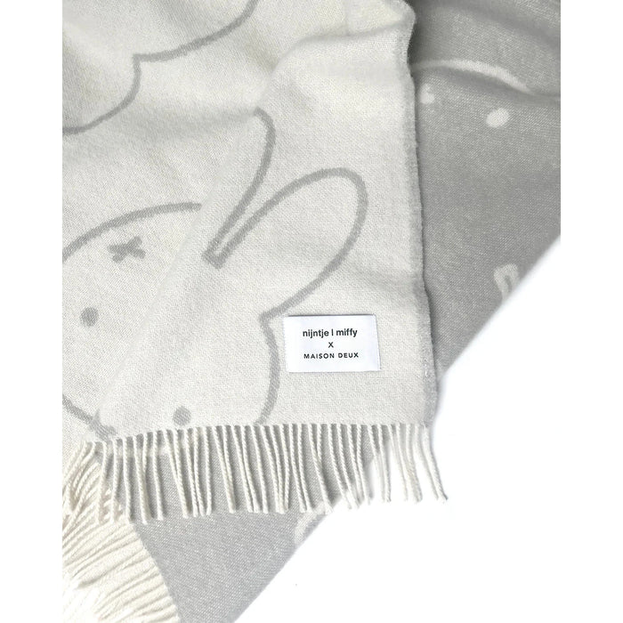 Maison Deux Miffy White Grey Blanket - Rugs by Roo
