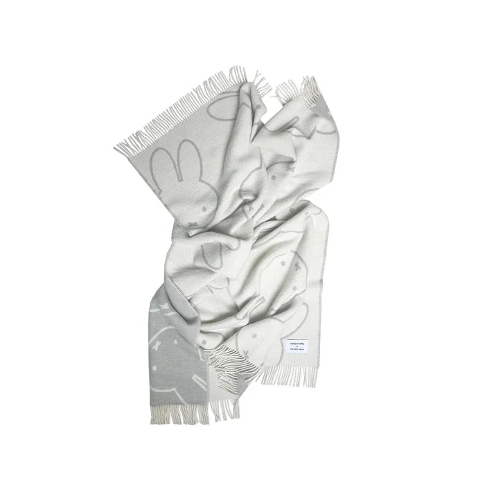 Maison Deux Miffy White Grey Blanket - Rugs by Roo