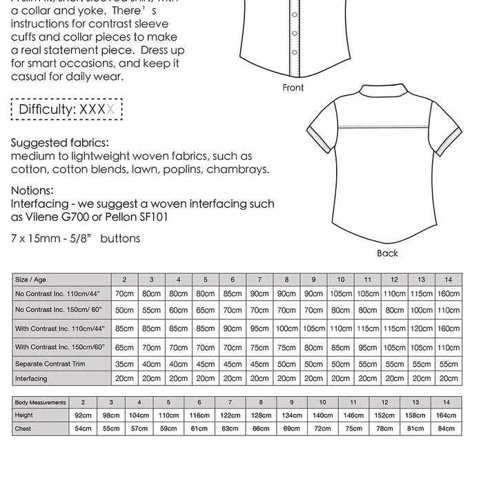 Max Shirt - Kids Paper Sewing Pattern - Two Stitches Patterns