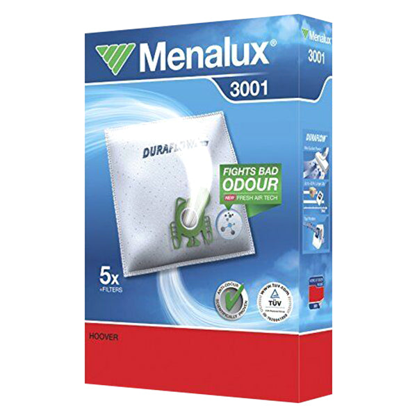 Menalux Vacuum Cleaner Bags Pack of 5 - White | 3001M from Menalux - DID Electrical