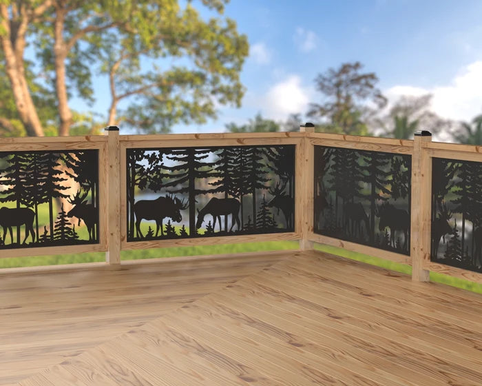 Moose Landscape Railing Panel Insert - Madison Iron and Wood