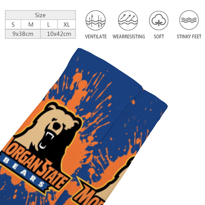Morgan State Bears Mid-calf Cotton Sport Tube Socks v1365