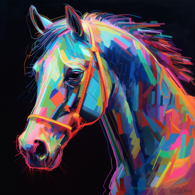 Multi Color Neon Hourse