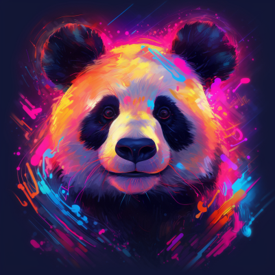 Neon 80s Vibe Panda