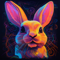 Neon Big Eared Bunny